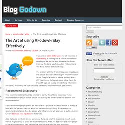 The Art of using #FollowFriday Effectively