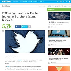Following Brands on Twitter Increases Purchase Intent [STUDY]