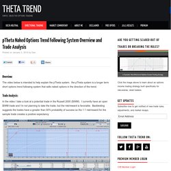 pTheta Naked Options Trend Following System Overview and Trade Analysis - Theta Trend