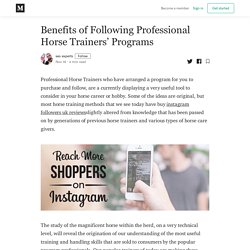 Benefits of Following Professional Horse Trainers’ Programs