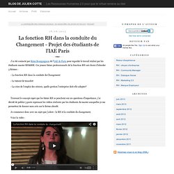 La fonction RH dans la conduite du Changement - Projet des étudiants de l'IAE Paris