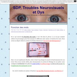 Troubles Neurovisuels, SDP et Dys » Fonction des mots