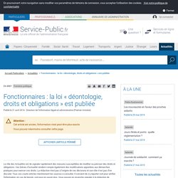 Fonction publique -Fonctionnaires : la loi « déontologie, droits et obligations » est publiée