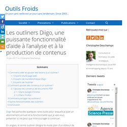 Les outliners Diigo, une puissante fonctionnalité d'aide à l'analyse et à la production de contenus