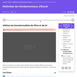 Utilisez les fonctionnalités de filtre et de tri - Maîtrisez les fondamentaux d'Excel