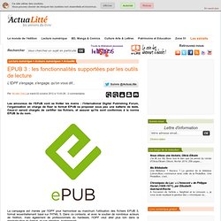 EPUB 3 : les fonctionnalités supportées par les outils de lecture