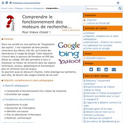 Comprendre le fonctionnement des moteurs de recherche... - Doc’Poitiers - Le site des professeurs documentalistes