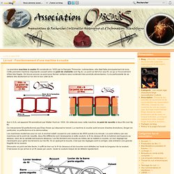 Le cuir : Fonctionnement d'une machine à coudre - ORCHIS : Organisation de recherche culturelle historique et d'information scientifique
