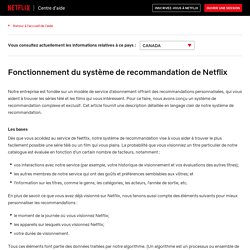 Fonctionnement du système de recommandations de Netflix