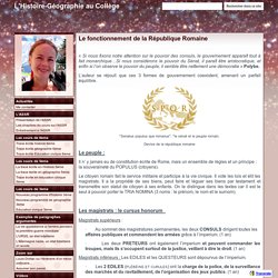 Le fonctionnement de la République Romaine - L'Histoire-Géographie au Collège