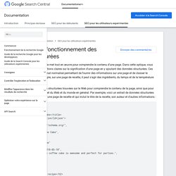 Comprendre le fonctionnement des données structurées