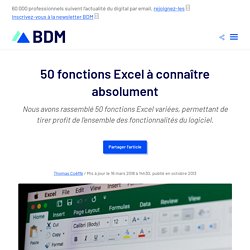 50 fonctions Excel à connaître absolument