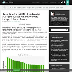Open Data Index 2013 : Des données publiques fondamentales toujours indisponibles en France