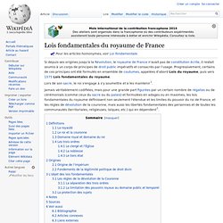 lois fondamentales du royaume de France