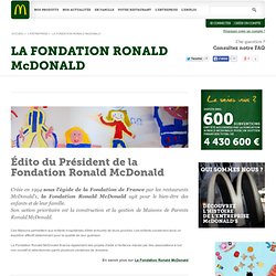 LA FONDATION RONALD McDONALD