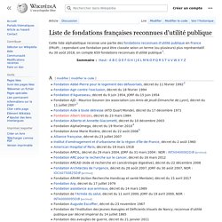 Liste de fondations françaises reconnues d'utilité publique