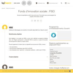 Fonds d'innovation sociale : FISO