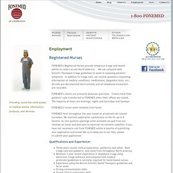 Nurse Triage Call Center - Employment Information
