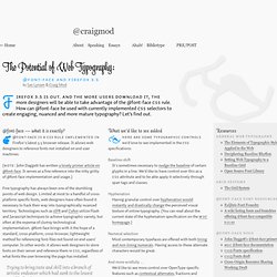 @font-face: The Potential of Web Typography