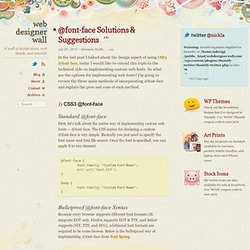 @font-face Solutions & Suggestions