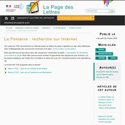 La Fontaine : recherche sur Internet : scénario d'apprentissage