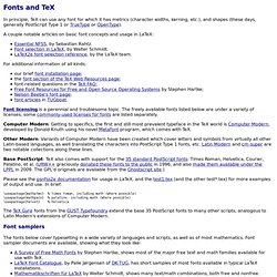 Fonts and TeX - TeX Users Group