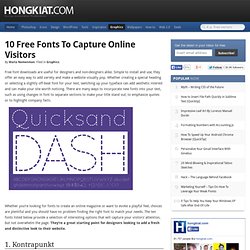 10 Free Fonts to Capture Online Visitors