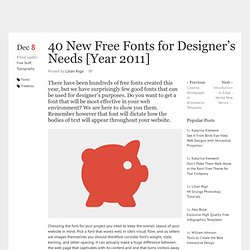 40 New Free Fonts for Designer’s Needs [Year 2011]