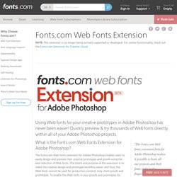 Fonts.com Web fonts Extension for Adobe Photoshop