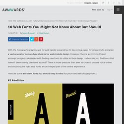 10 Web Fonts You Might Not Know About But Should