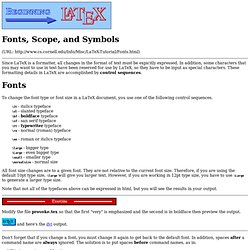 Fonts, Scope, and Symbols