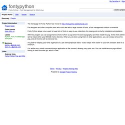 fontypython - Fonty Python - Font Management for GNU/Linux