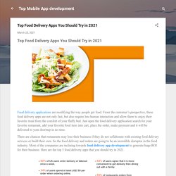 Top Food Delivery Apps You Should Try in 2021