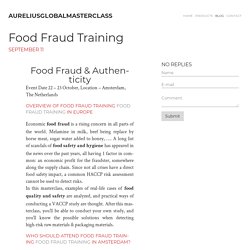 Food Fraud Training – Aureliusglobalmasterclass