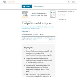 Food politics and development