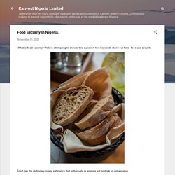 Food security in Nigeria and the world by 2050