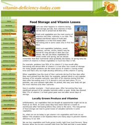 Food Storage And Vitamin Losses