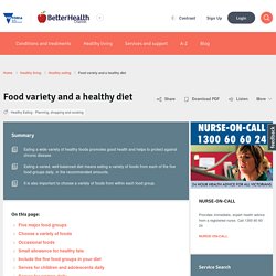 Food variety and a healthy diet