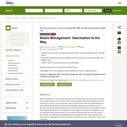 FOODS 06/10/21 Waste Management: Valorisation Is the Way