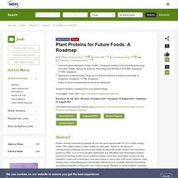FOODS 23/08/21 Plant Proteins for Future Foods: A Roadmap