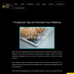 7 Foolproof Tips to Promote Your Webinar