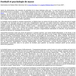 Football et psychologie de masse