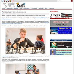 Football players taking chess lessons