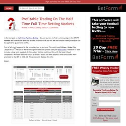 Half Time / Full Time Market