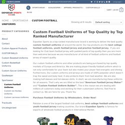 Custom Football Uniforms professional Builder