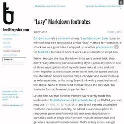 "Lazy" Markdown footnotes