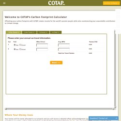 COTAP's Carbon Footprint Calculator: Quick, Thorough, & Accurate.