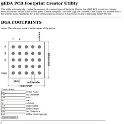 gEDA PCB Footprint Creation Utility