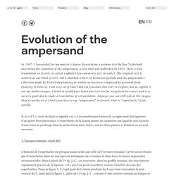A is for… Blog ! – Evolution of the ampersand