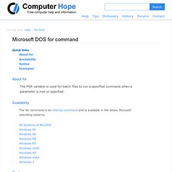 for DOS command help